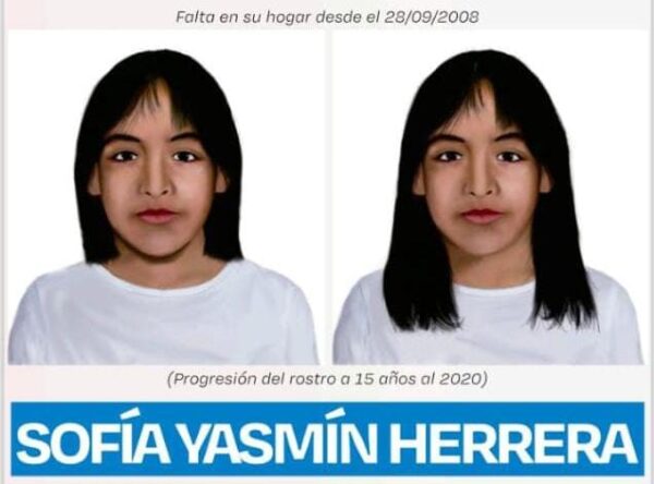 Se solicita la colaboración para la difusión de la imagen de Sofía Herrera