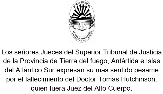 Condolencias por el fallecimiento del Dr. Tomás Hutchinson