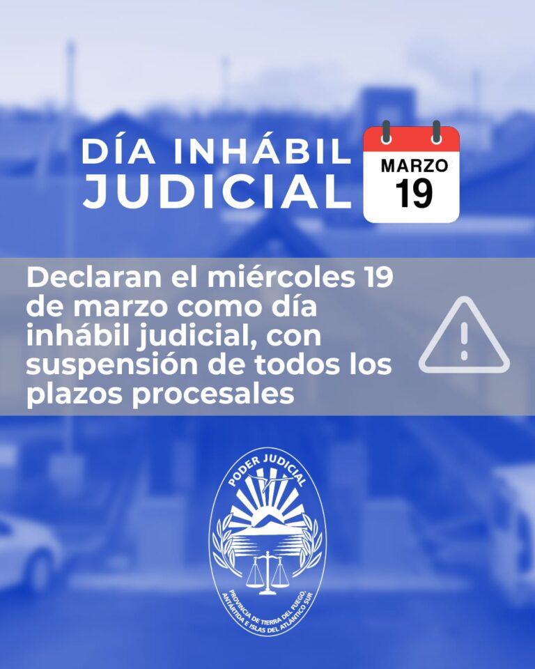 Declaran el 19 de marzo como día inhábil judicial