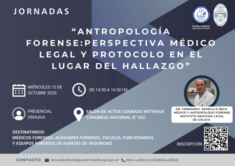 Invitan a Jornadas de Antropología Forense en Río Grande y Ushuaia