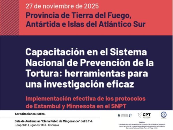 Dictarán una capacitación en el Sistema Nacional de Prevención de la Tortura
