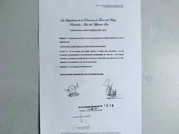 APROBARON LA MODIFICACIÓN DE LA LEY DE TASAS