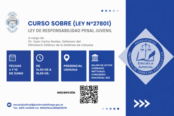 Se dictará el curso sobre “La Ley Nº 27.801 de Responsabilidad Penal Juvenil”