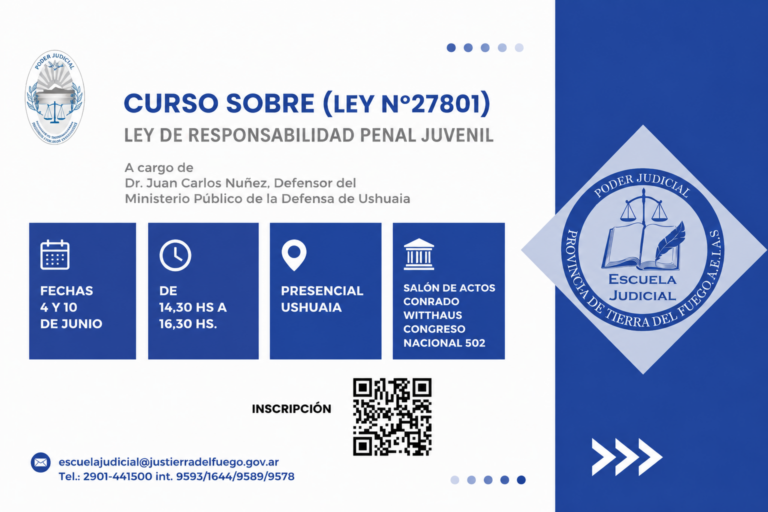 Se dictará el curso sobre “La Ley Nº 27.801 de Responsabilidad Penal Juvenil”